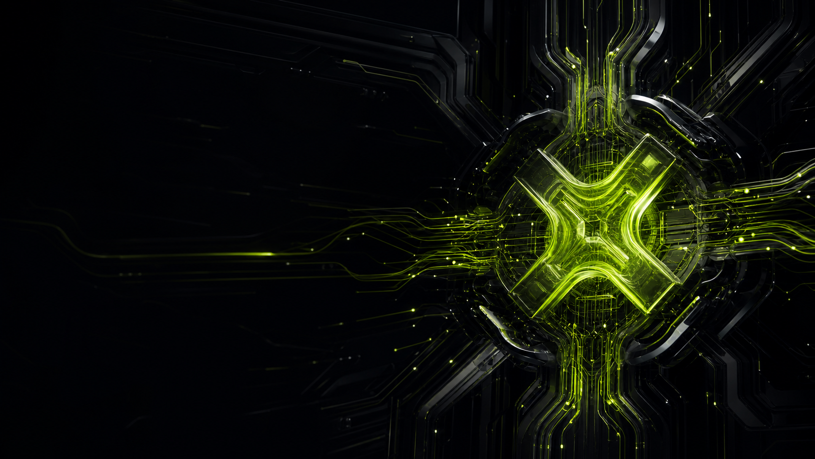 Electric-lime neural core artwork for XT's GPT